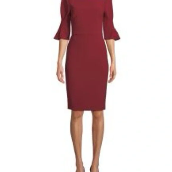 J. Crew Elegant Wine Long Sleeve Dress - Picture 3 of 3